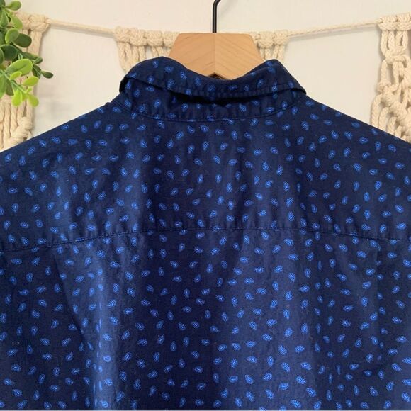 AMERICAN EAGLE Men’s Button Up Long Sleeve Shirt Blue Print Size XS - Picture 7 of 10